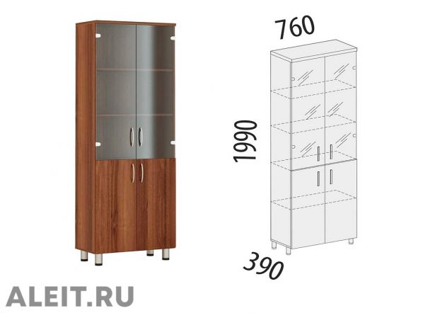 Шкафы офисные «Аleit-24» • Краснодар со стеклянными дверками фото 3