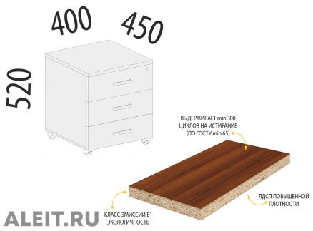 Фото 6: Офисная подкатная тумба 3 - LID.84.T10-1p