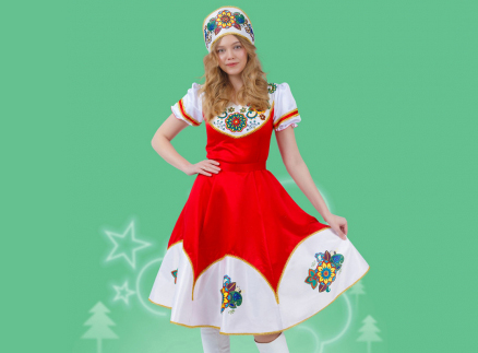 Женский новогодний костюм «Калинка» для карнавала